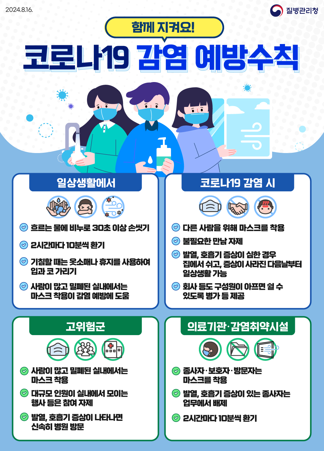 함께 지켜요! 코로나19 감염 예방수칙